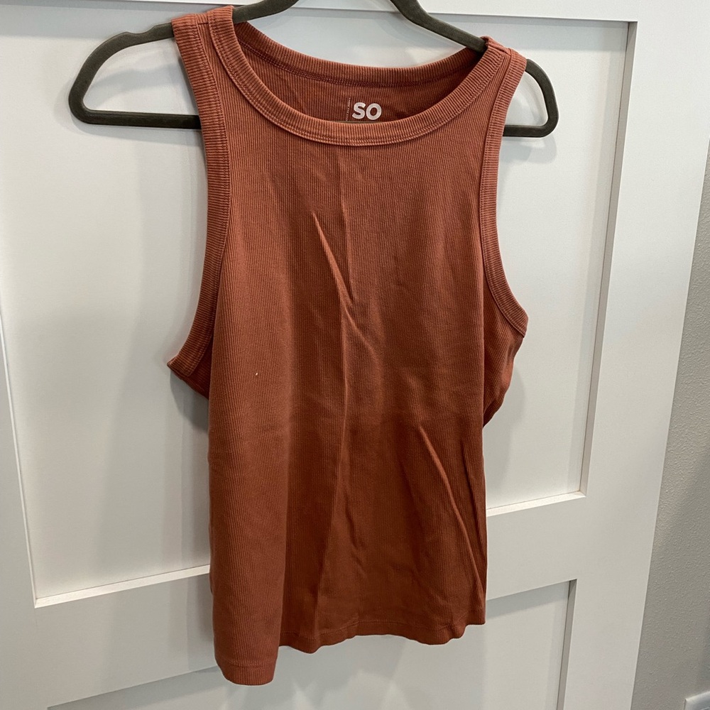 So. Brand Rusty Salmon Colored High Neck Basic Tank | Size XXL